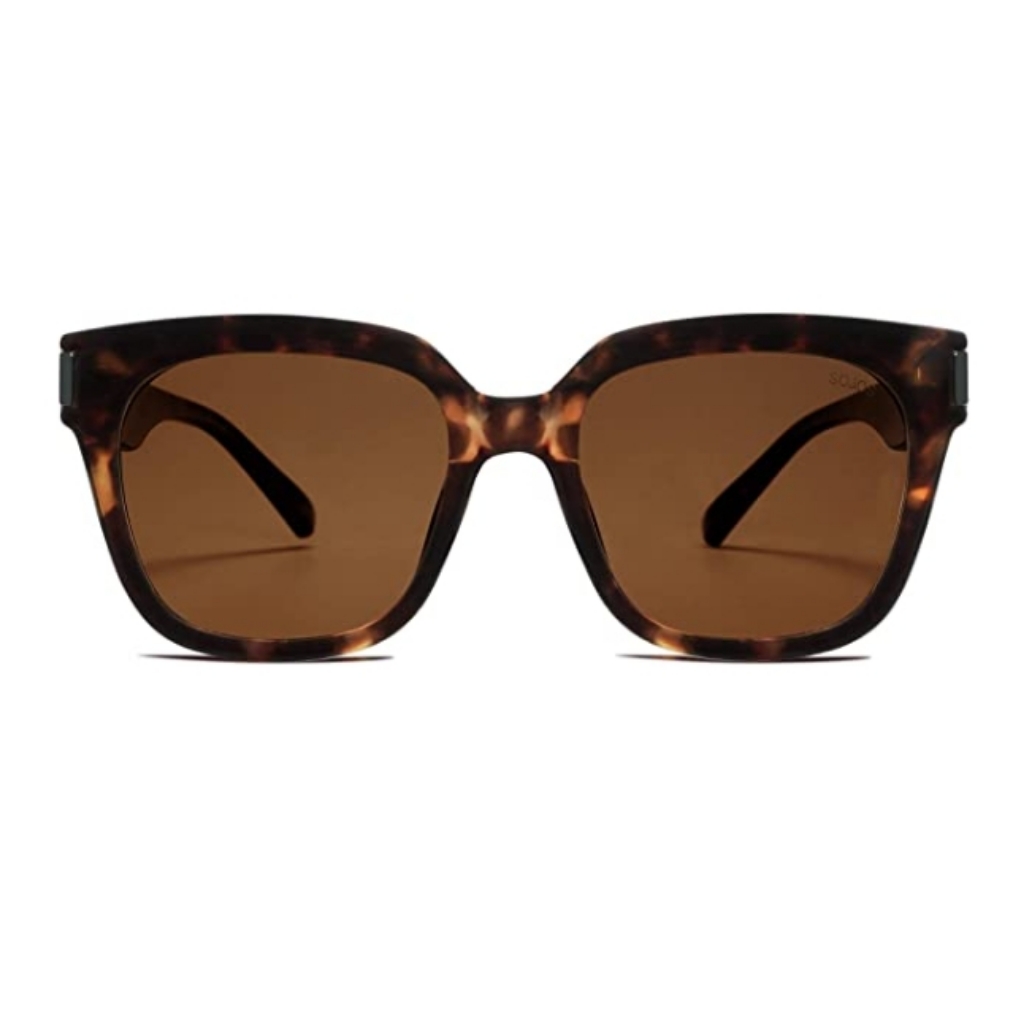 Tortoise Brown Classic Polarized Sunglasses For Women Men Trendy Square